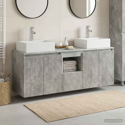 vidaXL Bathroom Cabinet Set 3 pcs Concrete Grey 49.5 x 41 x 62.5 cm