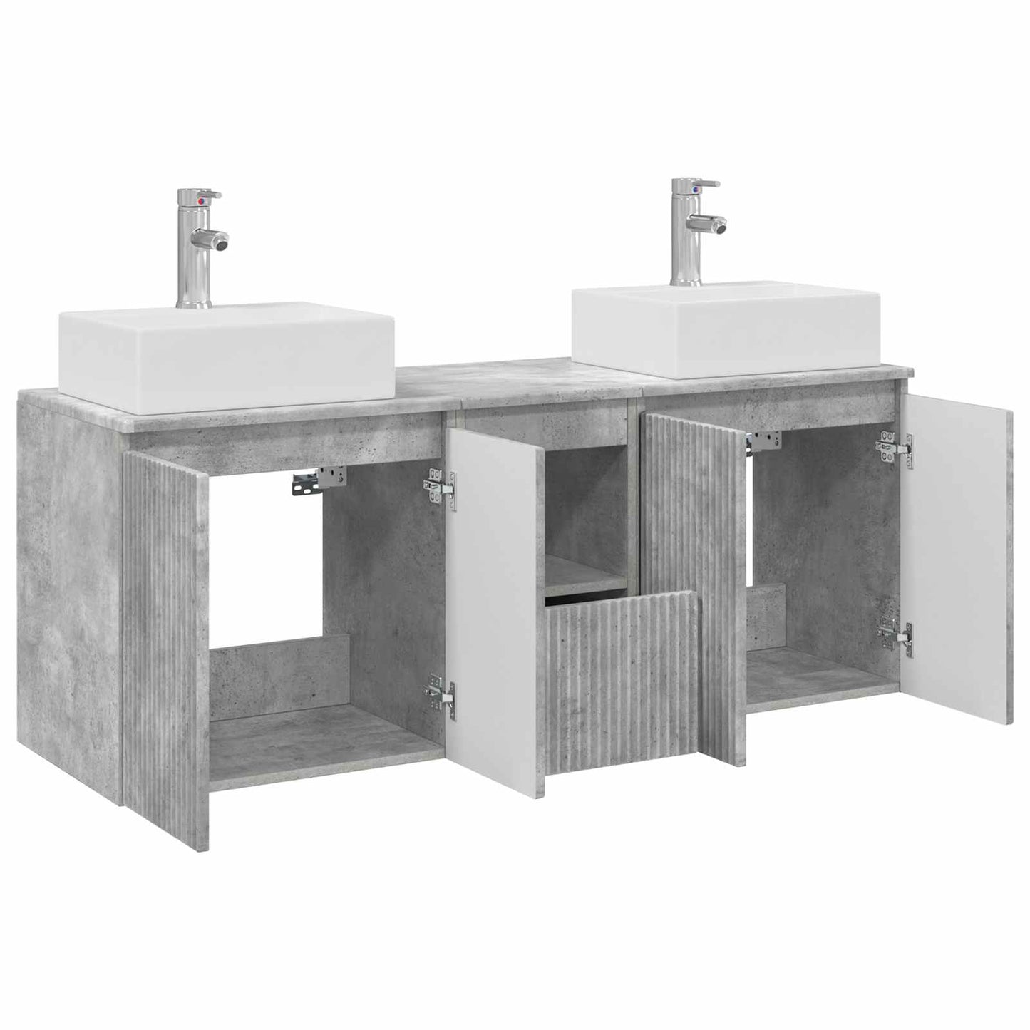 vidaXL Bathroom Cabinet Set 3 pcs Concrete Grey 49.5 x 41 x 62.5 cm