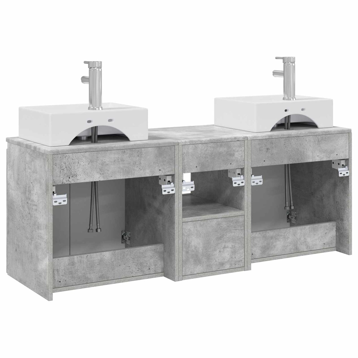 vidaXL Bathroom Cabinet Set 3 pcs Concrete Grey 49.5 x 41 x 62.5 cm