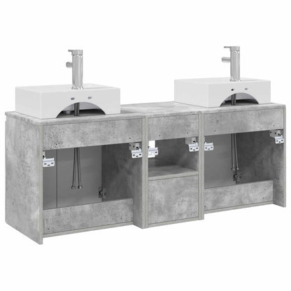 vidaXL Bathroom Cabinet Set 3 pcs Concrete Grey 49.5 x 41 x 62.5 cm