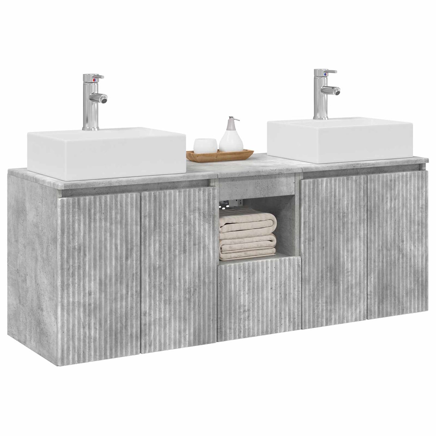 vidaXL Bathroom Cabinet Set 3 pcs Concrete Grey 49.5 x 41 x 62.5 cm