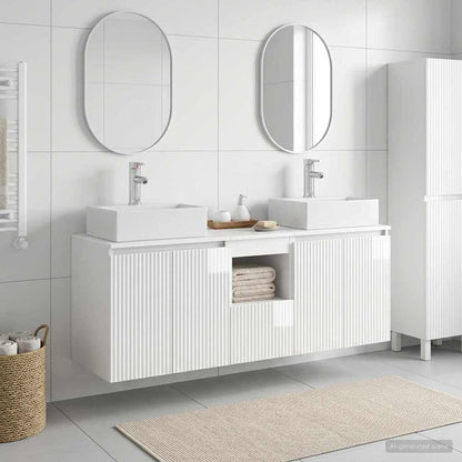 vidaXL Bathroom Cabinet Set 3 pcs High Gloss White 49.5 x 41 x 62.5 cm