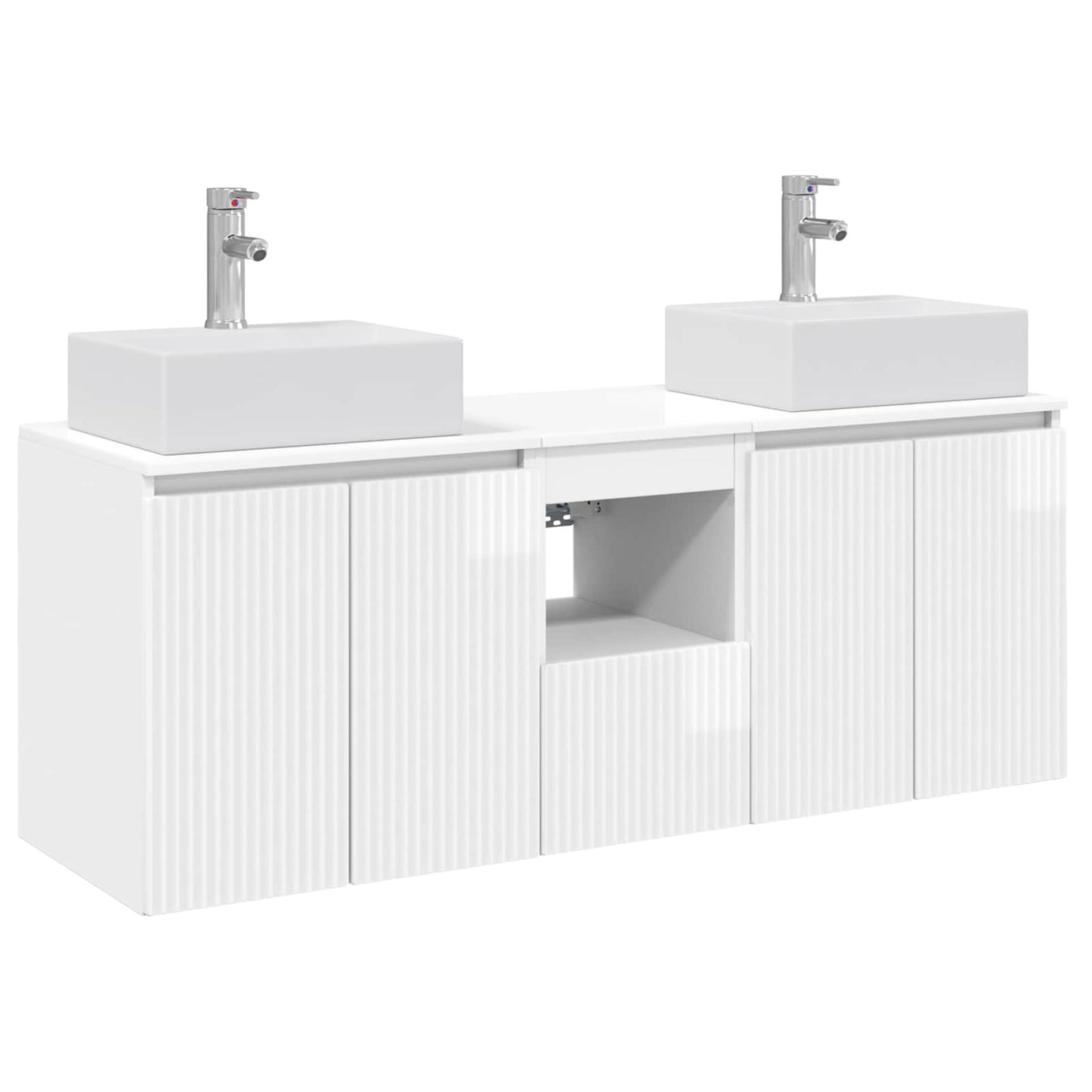 vidaXL Bathroom Cabinet Set 3 pcs High Gloss White 49.5 x 41 x 62.5 cm