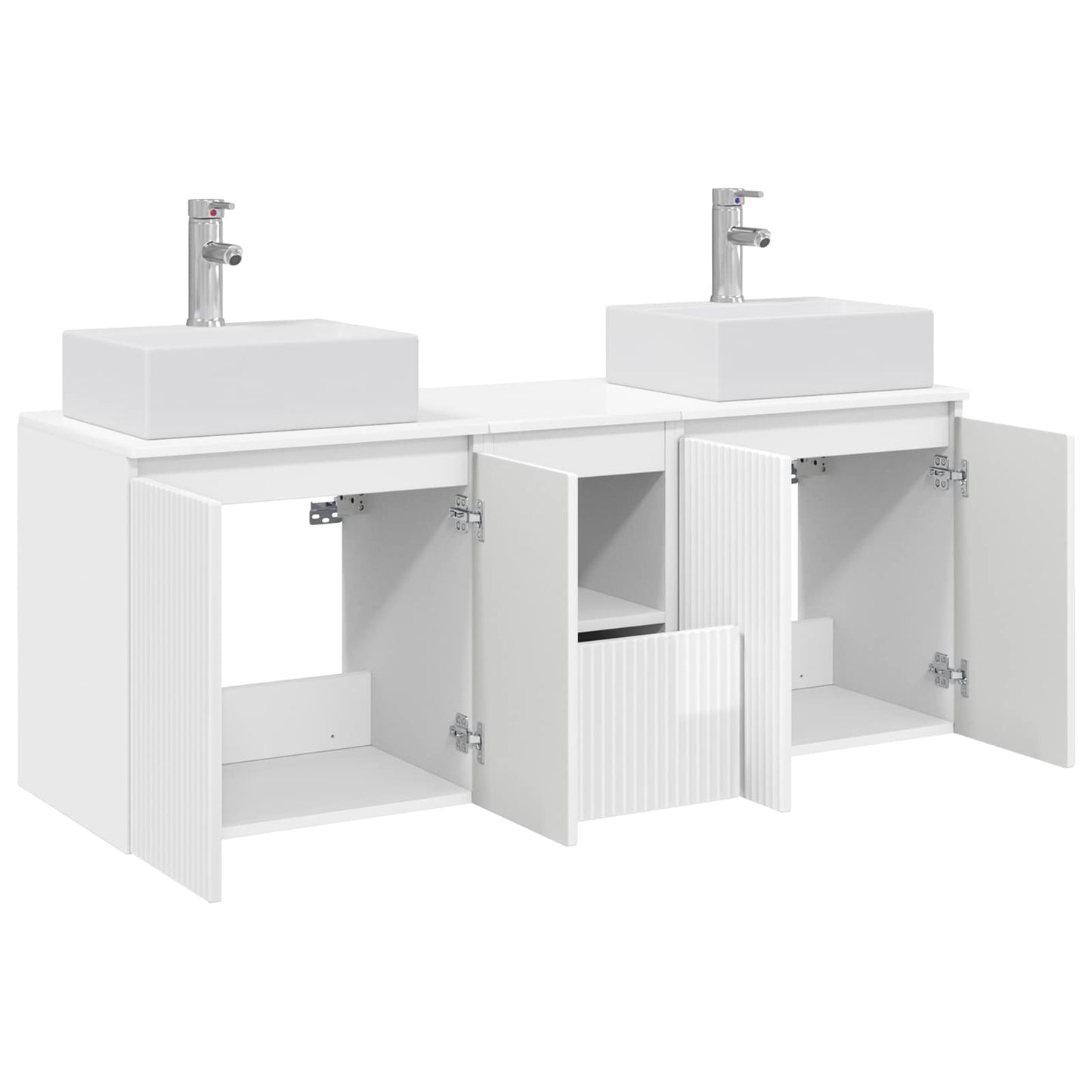 vidaXL Bathroom Cabinet Set 3 pcs High Gloss White 49.5 x 41 x 62.5 cm