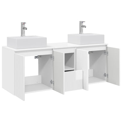 vidaXL Bathroom Cabinet Set 3 pcs High Gloss White 49.5 x 41 x 62.5 cm