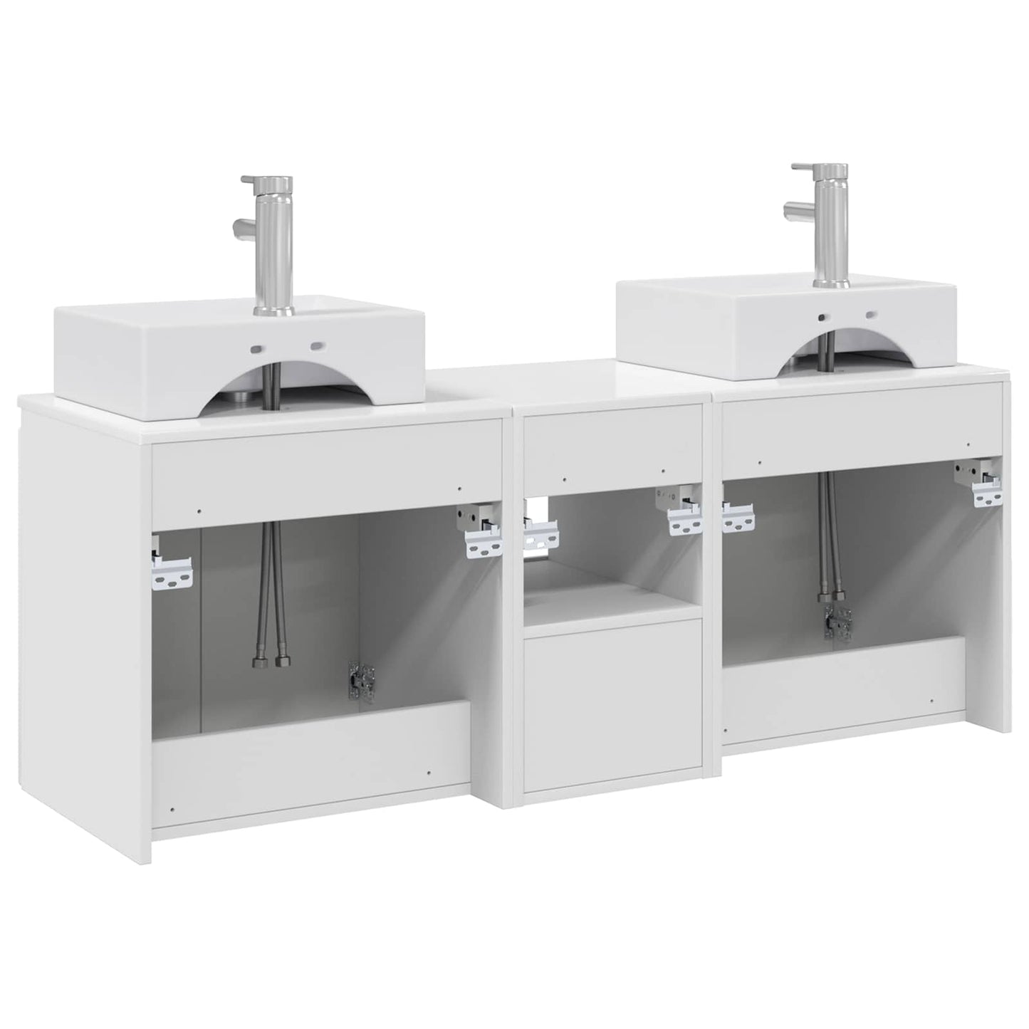 vidaXL Bathroom Cabinet Set 3 pcs High Gloss White 49.5 x 41 x 62.5 cm