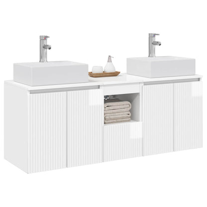 vidaXL Bathroom Cabinet Set 3 pcs High Gloss White 49.5 x 41 x 62.5 cm