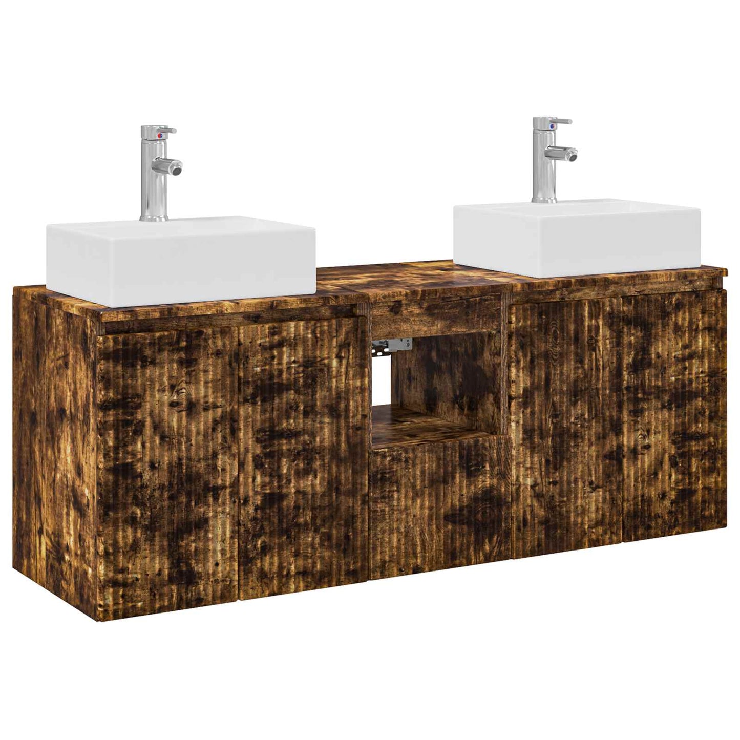 vidaXL Bathroom Cabinet Set 3 pcs Smoked Oak 49.5 x 41 x 62.5 cm