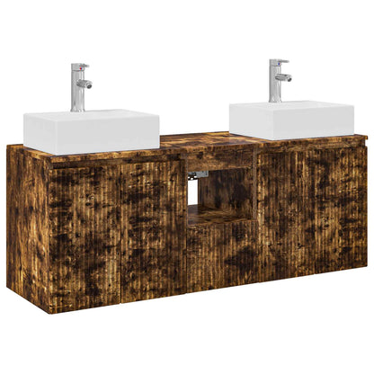 vidaXL Bathroom Cabinet Set 3 pcs Smoked Oak 49.5 x 41 x 62.5 cm