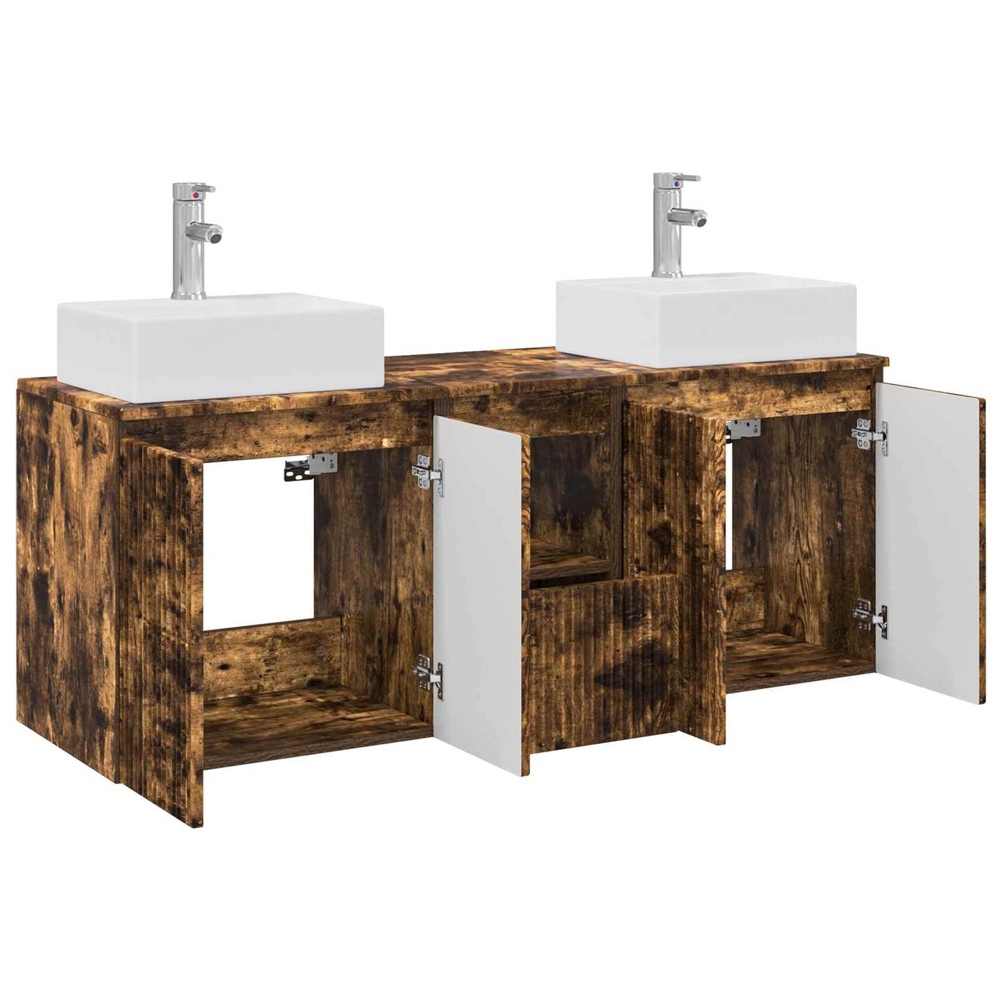 vidaXL Bathroom Cabinet Set 3 pcs Smoked Oak 49.5 x 41 x 62.5 cm