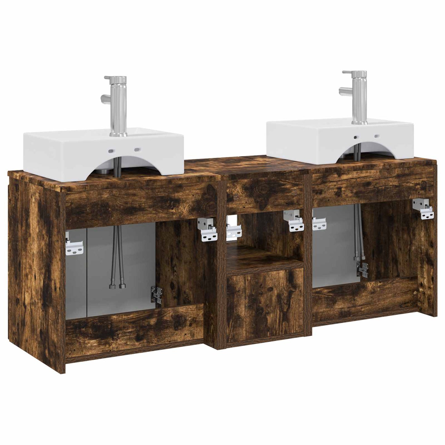 vidaXL Bathroom Cabinet Set 3 pcs Smoked Oak 49.5 x 41 x 62.5 cm