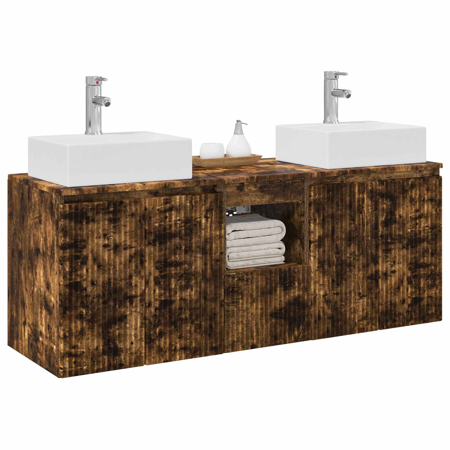 vidaXL Bathroom Cabinet Set 3 pcs Smoked Oak 49.5 x 41 x 62.5 cm