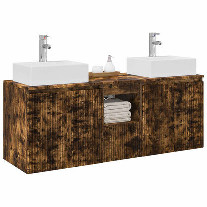 vidaXL Bathroom Cabinet Set 3 pcs Smoked Oak 49.5 x 41 x 62.5 cm