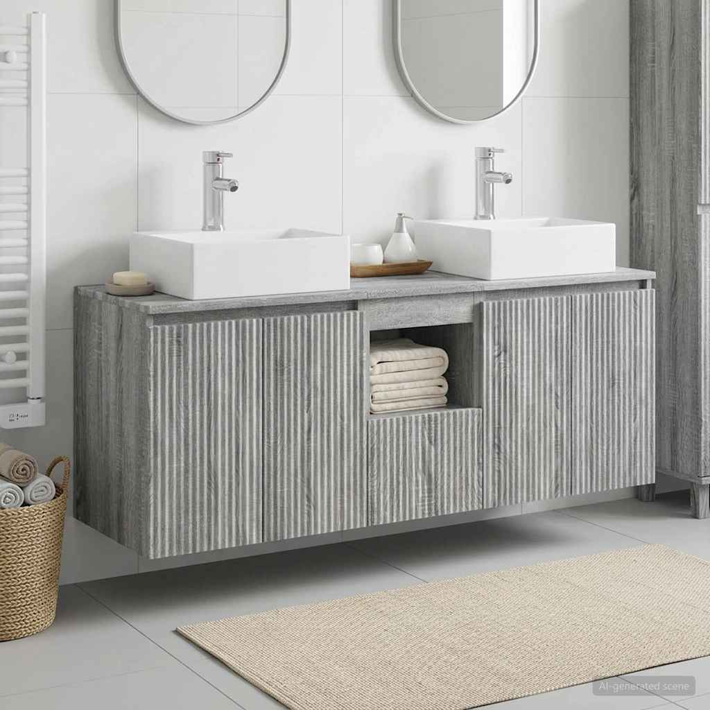 vidaXL Bathroom Cabinet Set 3 pcs Grey Sonoma 49.5 x 41 x 62.5 cm