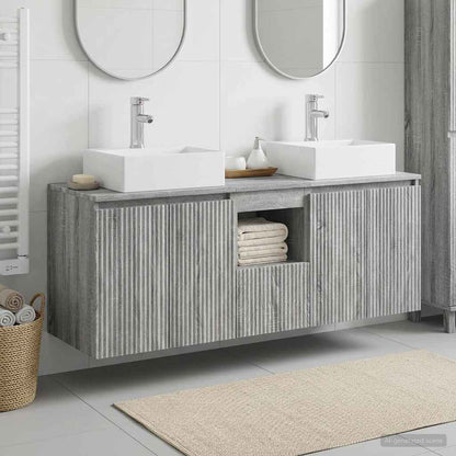 vidaXL Bathroom Cabinet Set 3 pcs Grey Sonoma 49.5 x 41 x 62.5 cm