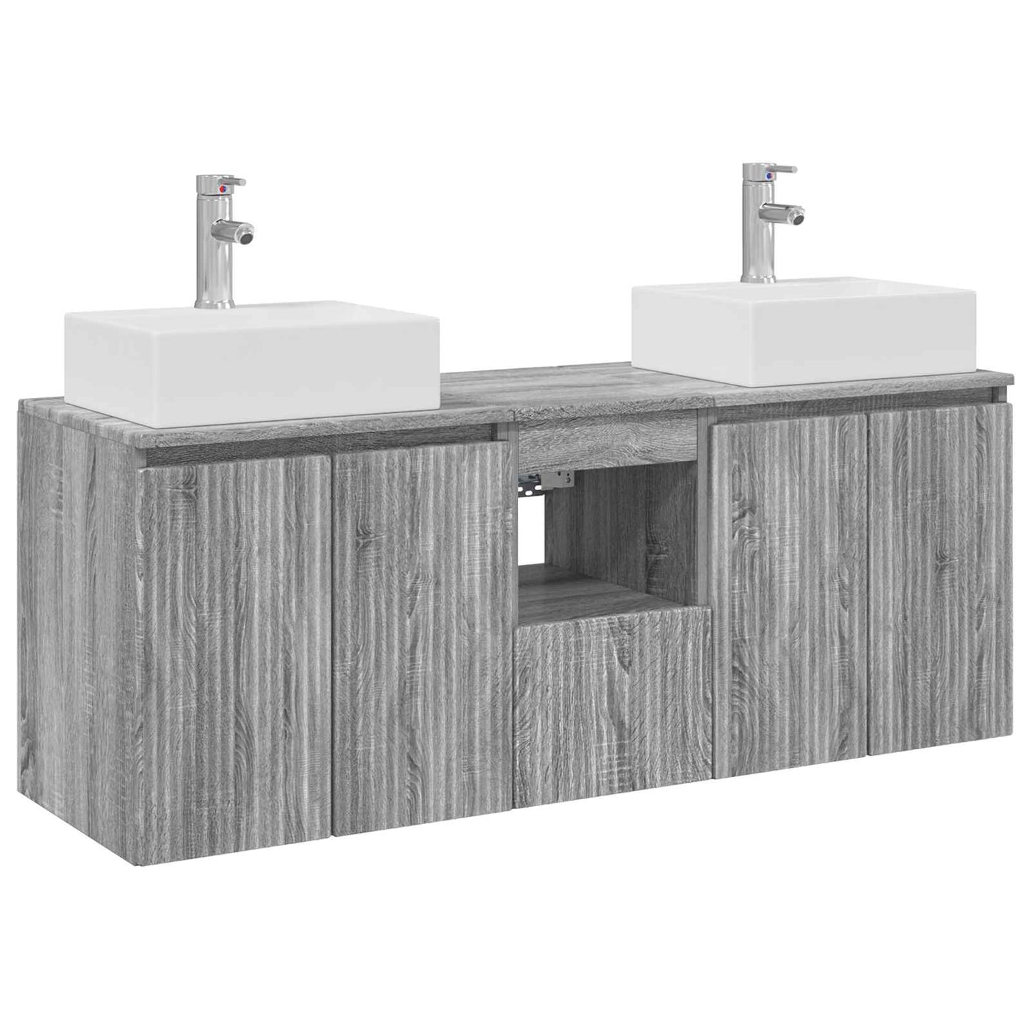 vidaXL Bathroom Cabinet Set 3 pcs Grey Sonoma 49.5 x 41 x 62.5 cm