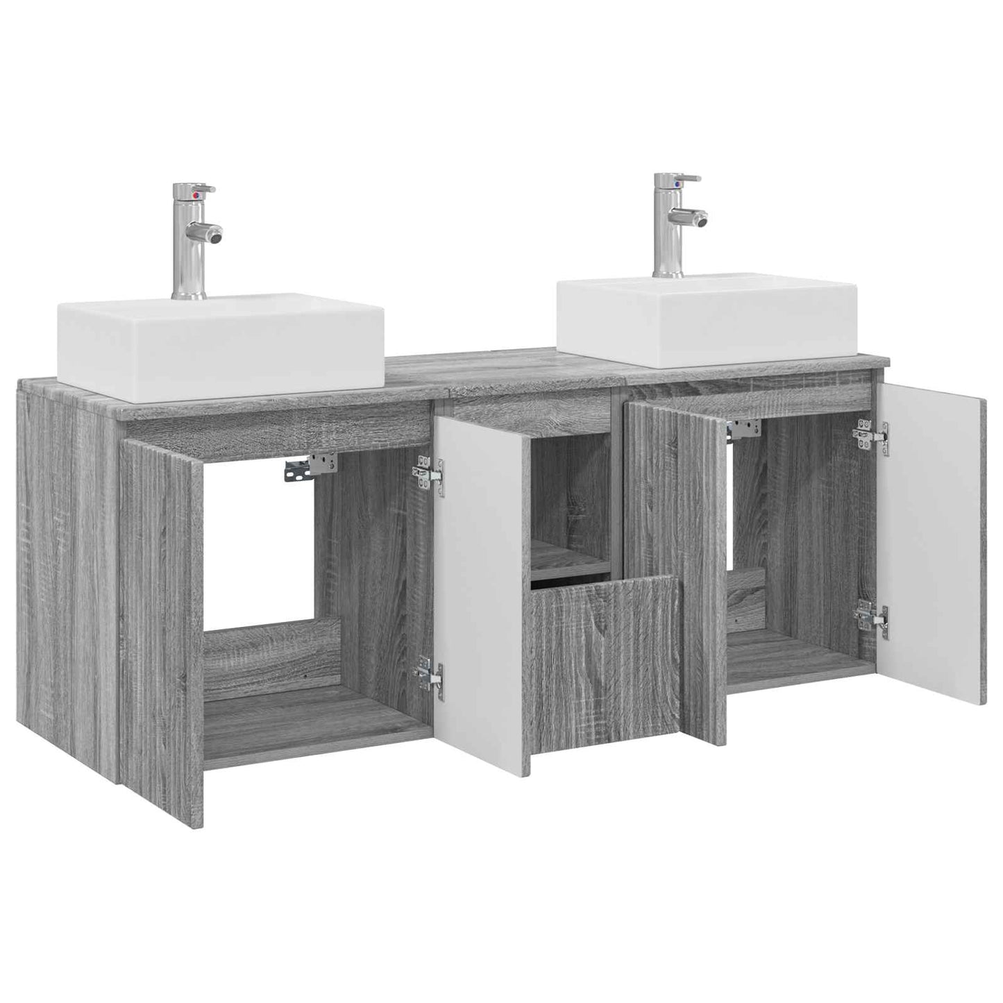 vidaXL Bathroom Cabinet Set 3 pcs Grey Sonoma 49.5 x 41 x 62.5 cm