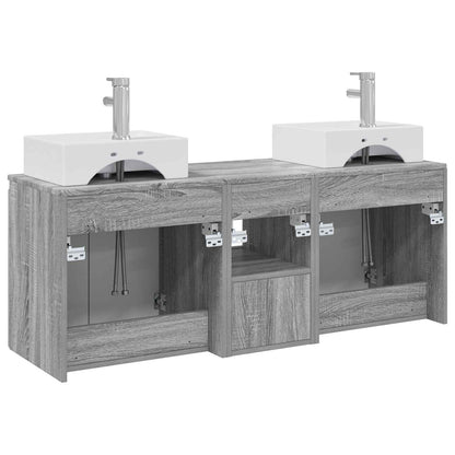 vidaXL Bathroom Cabinet Set 3 pcs Grey Sonoma 49.5 x 41 x 62.5 cm