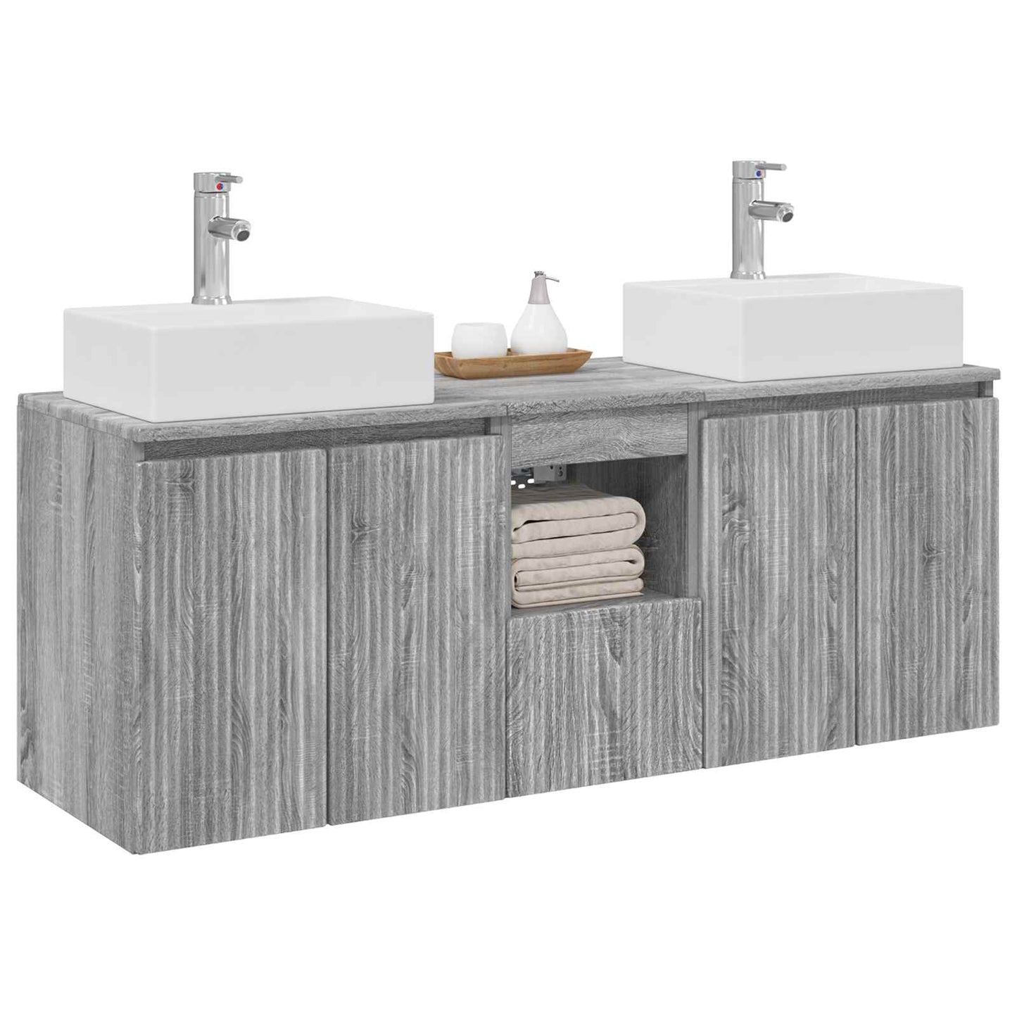 vidaXL Bathroom Cabinet Set 3 pcs Grey Sonoma 49.5 x 41 x 62.5 cm