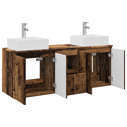 vidaXL Bathroom Cabinet Set 3 pcs Old Wood 49.5 x 41 x 62.5 cm