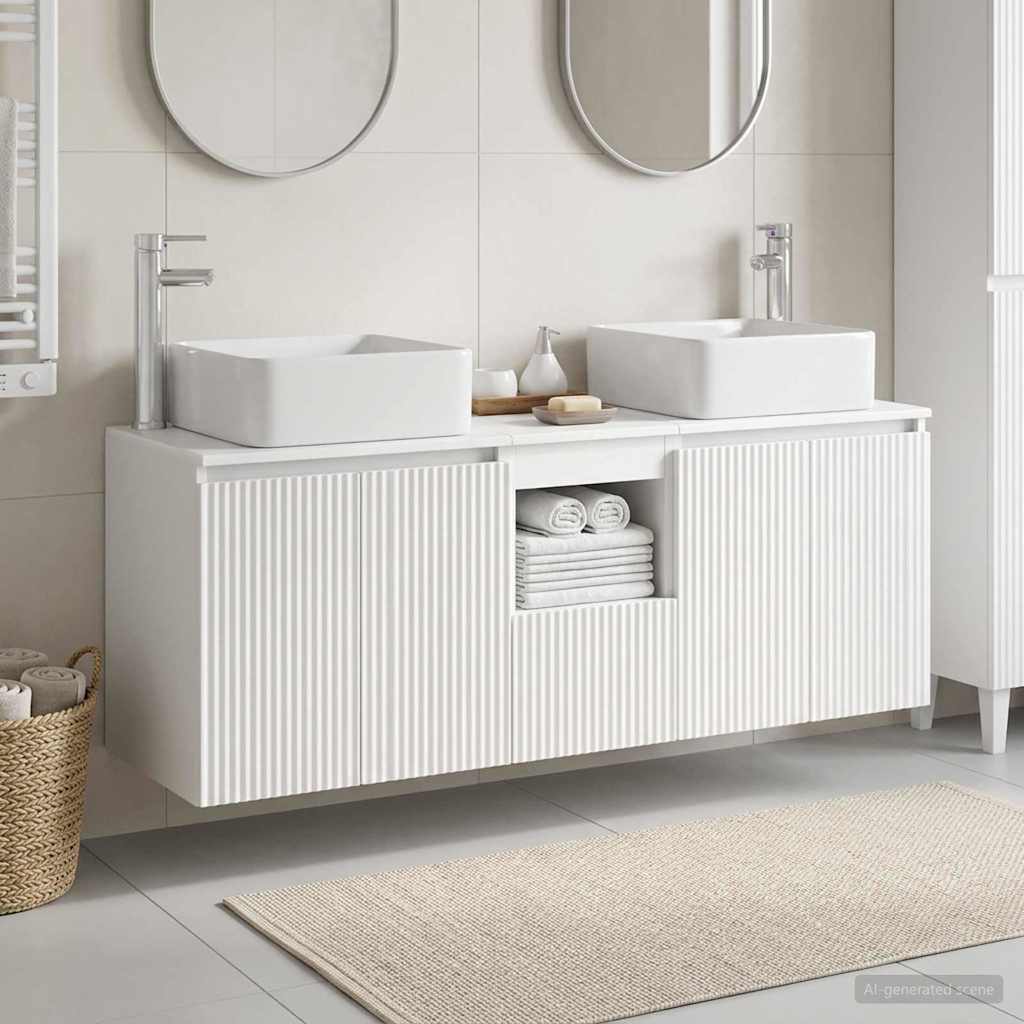 vidaXL Bathroom Cabinet Set 3 pcs White 53 x 35 x 63 cm