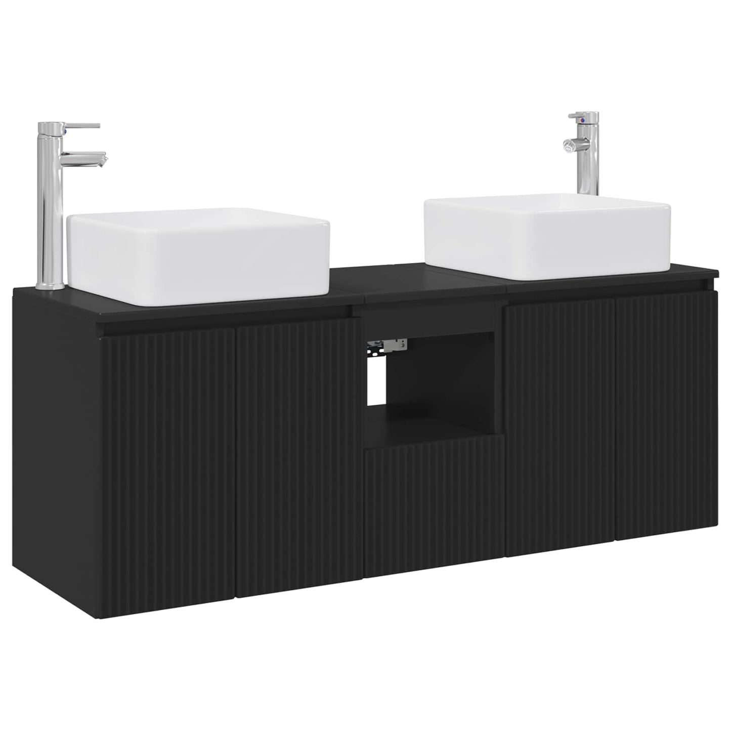 vidaXL Bathroom Cabinet Set 3 pcs Black 53 x 35 x 63 cm