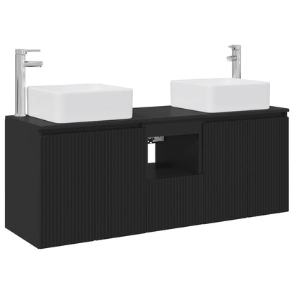 vidaXL Bathroom Cabinet Set 3 pcs Black 53 x 35 x 63 cm