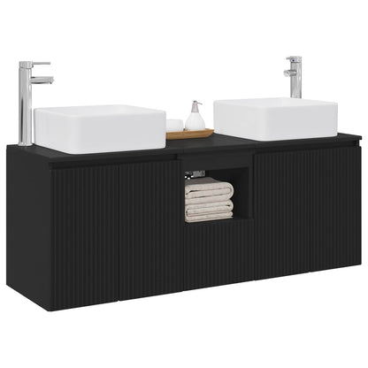 vidaXL Bathroom Cabinet Set 3 pcs Black 53 x 35 x 63 cm
