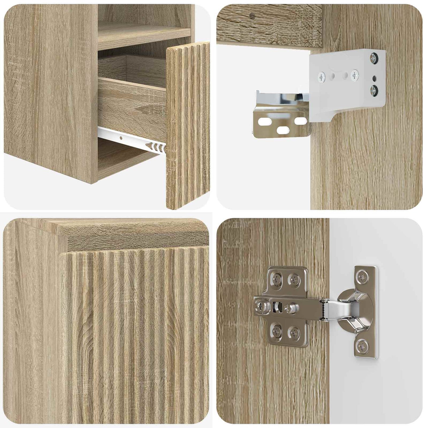 vidaXL Bathroom Cabinet Set 3 pcs Sonoma Oak 53 x 35 x 63 cm