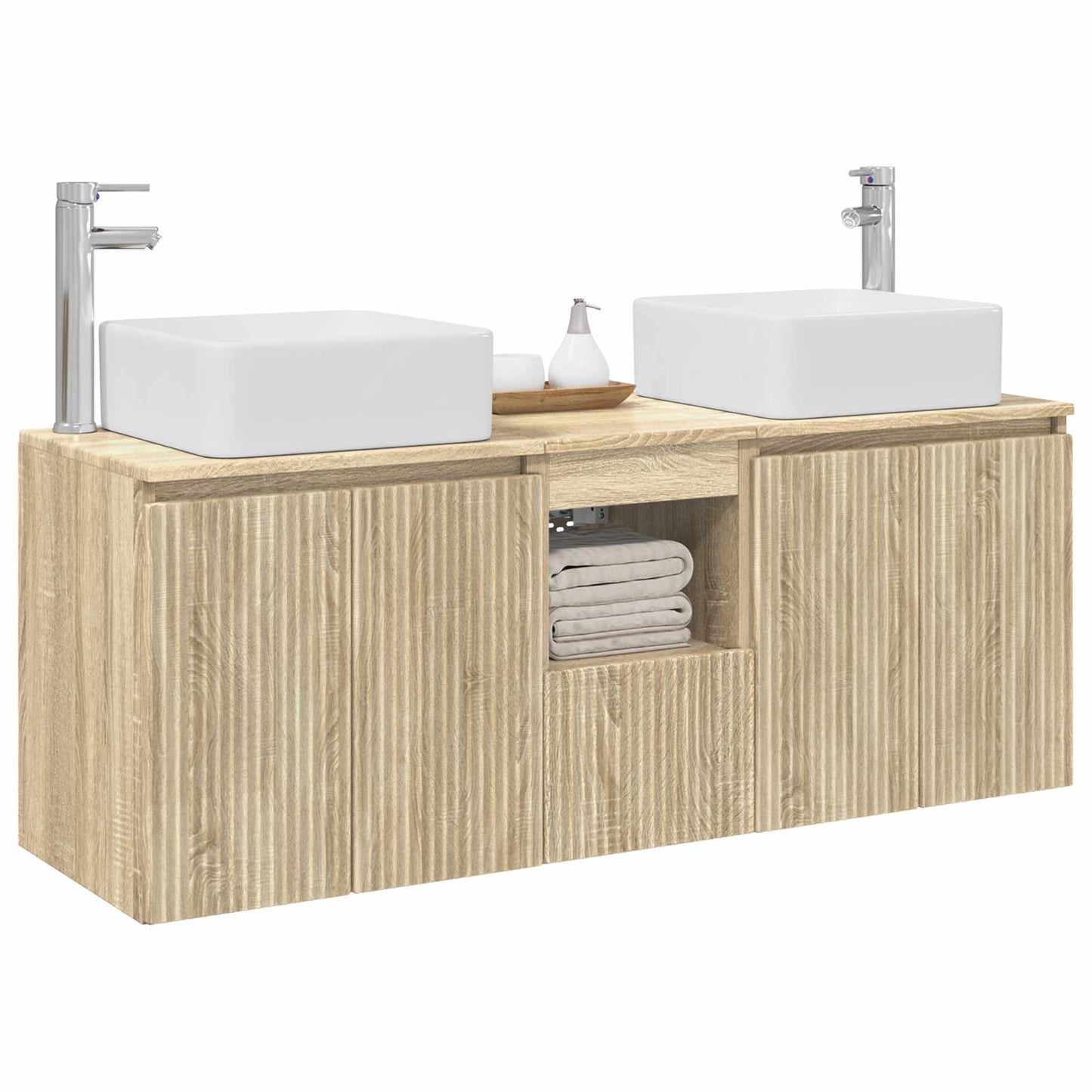 vidaXL Bathroom Cabinet Set 3 pcs Sonoma Oak 53 x 35 x 63 cm