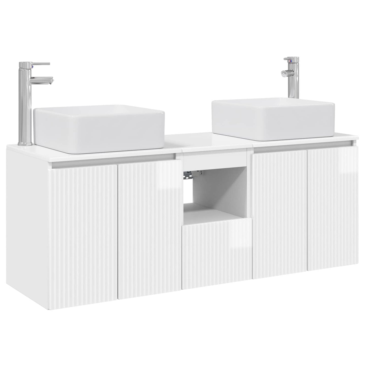 vidaXL Bathroom Cabinet Set 3 pcs High Gloss White 53 x 35 x 63 cm