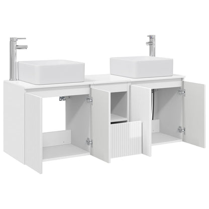 vidaXL Bathroom Cabinet Set 3 pcs High Gloss White 53 x 35 x 63 cm