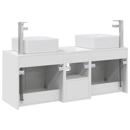 vidaXL Bathroom Cabinet Set 3 pcs High Gloss White 53 x 35 x 63 cm