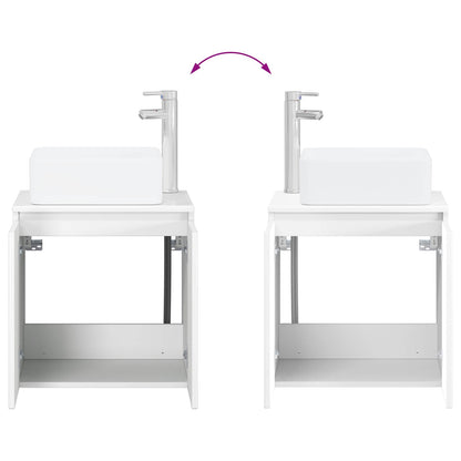 vidaXL Bathroom Cabinet Set 3 pcs High Gloss White 53 x 35 x 63 cm