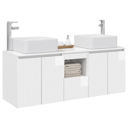 vidaXL Bathroom Cabinet Set 3 pcs High Gloss White 53 x 35 x 63 cm