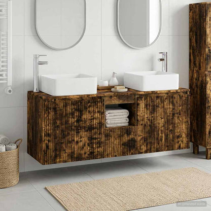 vidaXL Bathroom Cabinet Set 3 pcs Smoked Oak 53 x 35 x 63 cm