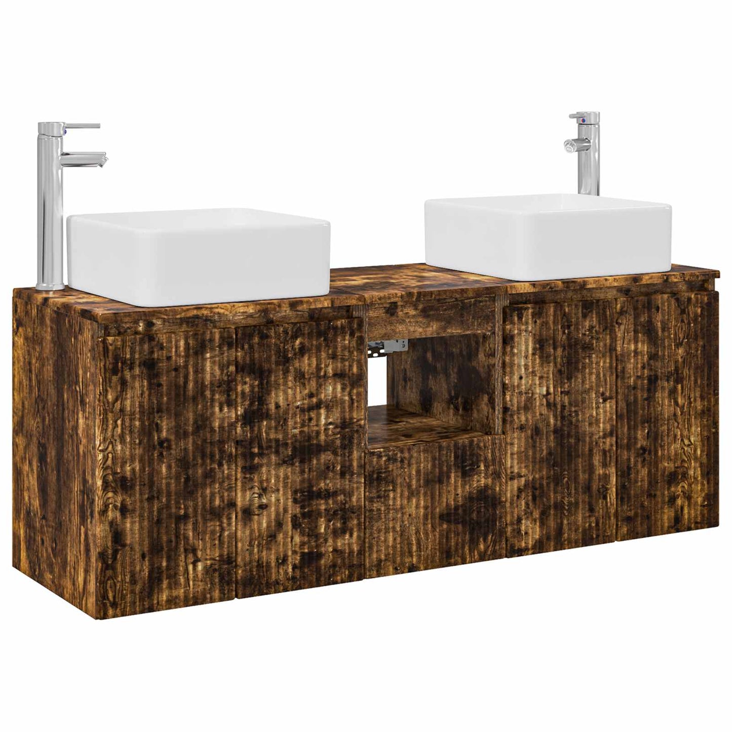 vidaXL Bathroom Cabinet Set 3 pcs Smoked Oak 53 x 35 x 63 cm