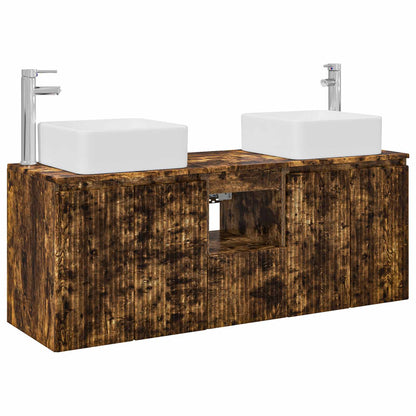 vidaXL Bathroom Cabinet Set 3 pcs Smoked Oak 53 x 35 x 63 cm