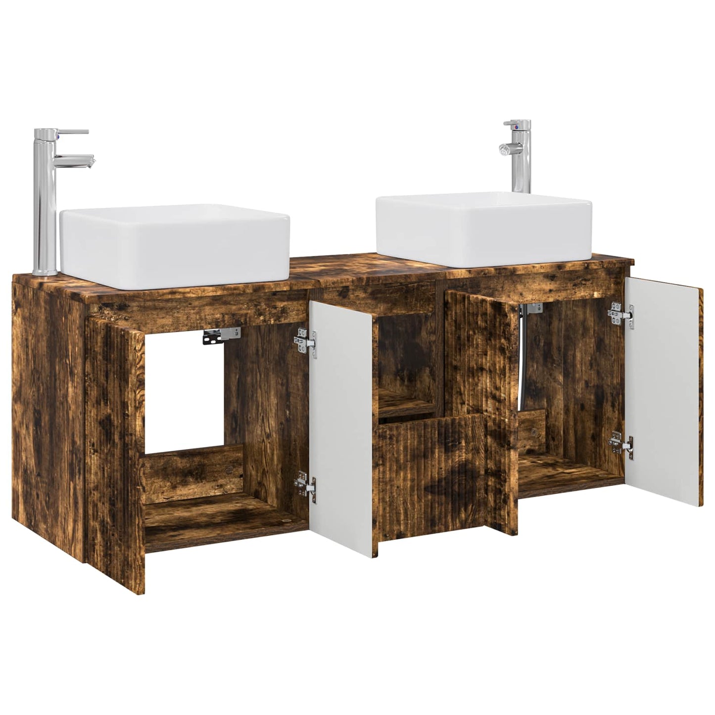 vidaXL Bathroom Cabinet Set 3 pcs Smoked Oak 53 x 35 x 63 cm