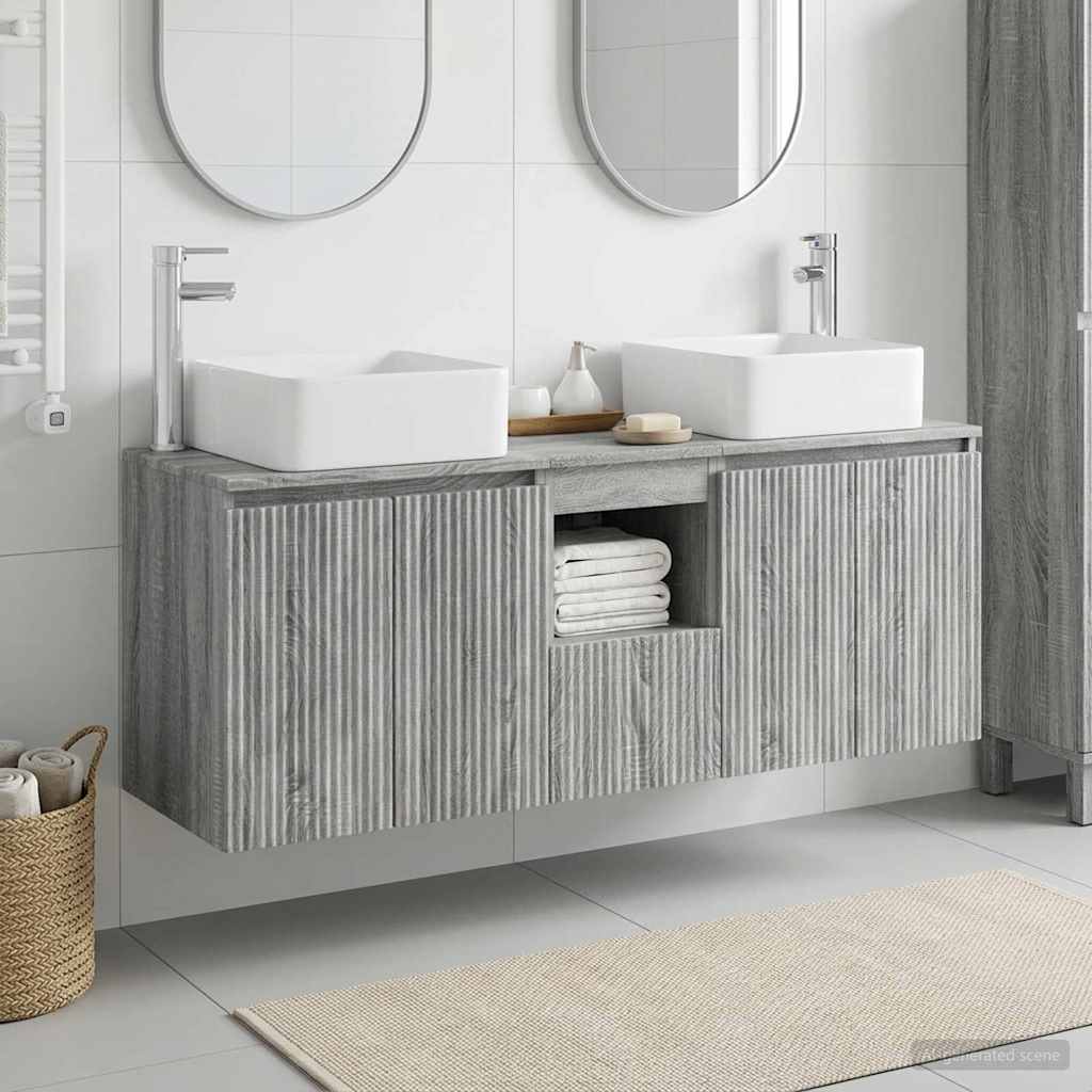 vidaXL Bathroom Cabinet Set 3 pcs Grey Sonoma 53 x 35 x 63 cm