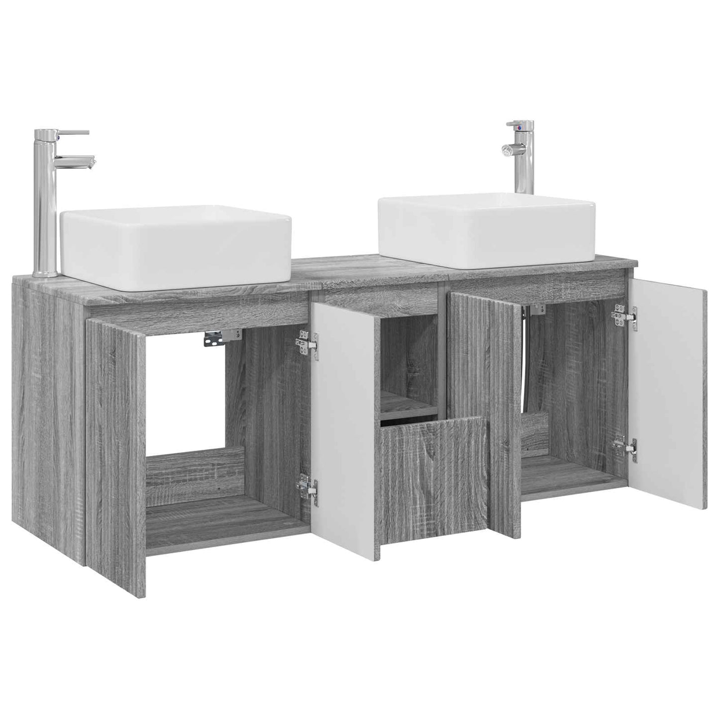 vidaXL Bathroom Cabinet Set 3 pcs Grey Sonoma 53 x 35 x 63 cm