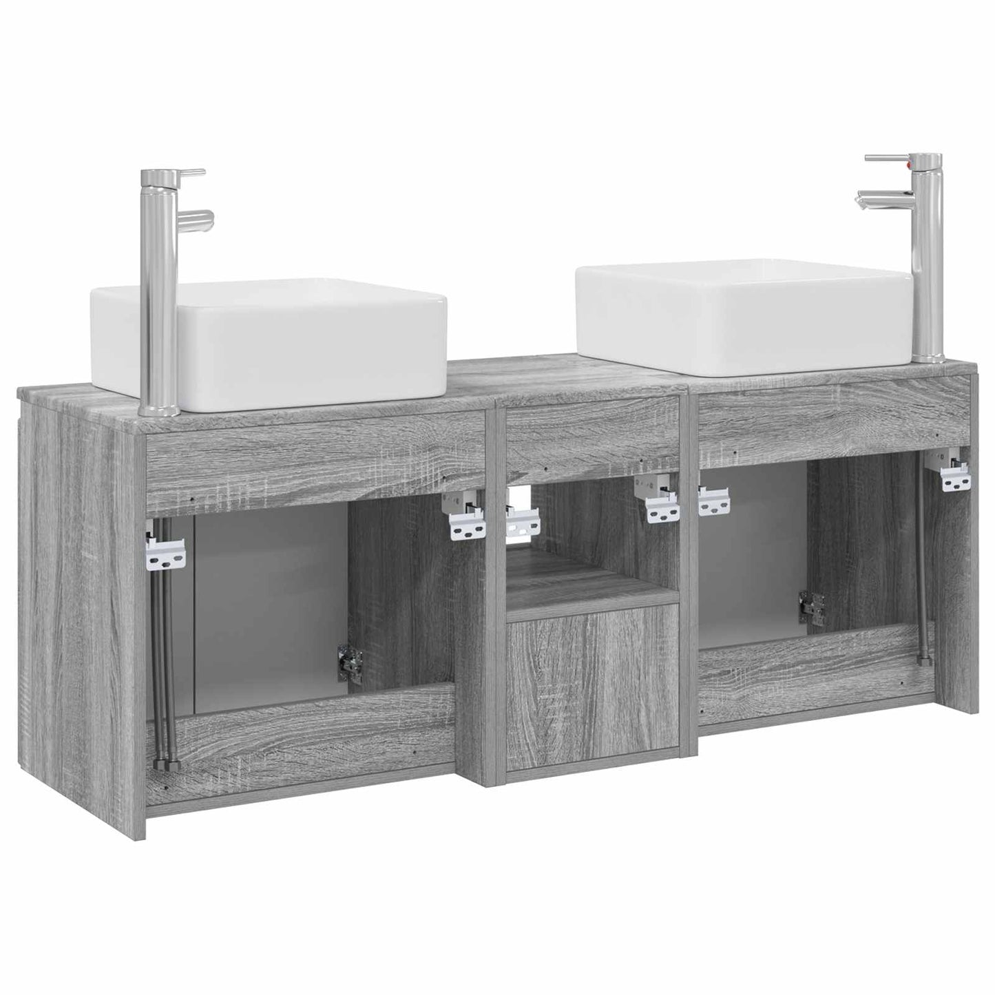 vidaXL Bathroom Cabinet Set 3 pcs Grey Sonoma 53 x 35 x 63 cm