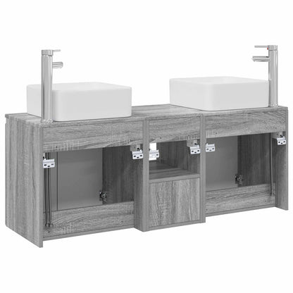 vidaXL Bathroom Cabinet Set 3 pcs Grey Sonoma 53 x 35 x 63 cm