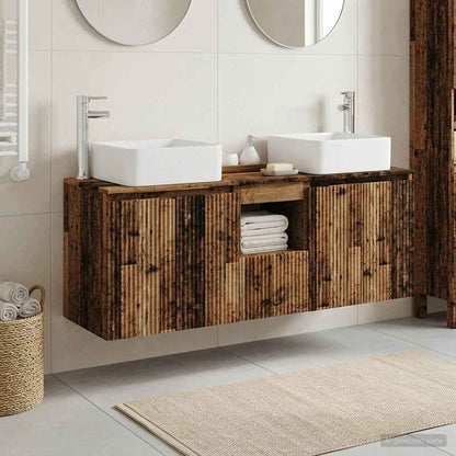 vidaXL Bathroom Cabinet Set 3 pcs Old Wood 53 x 35 x 63 cm