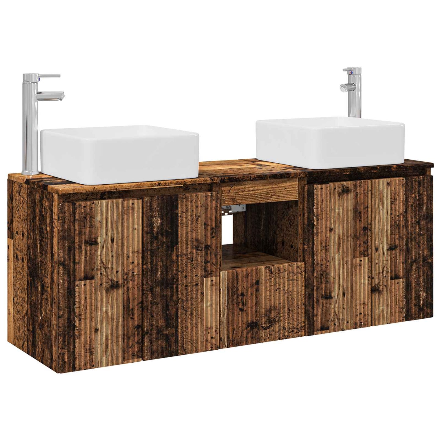 vidaXL Bathroom Cabinet Set 3 pcs Old Wood 53 x 35 x 63 cm