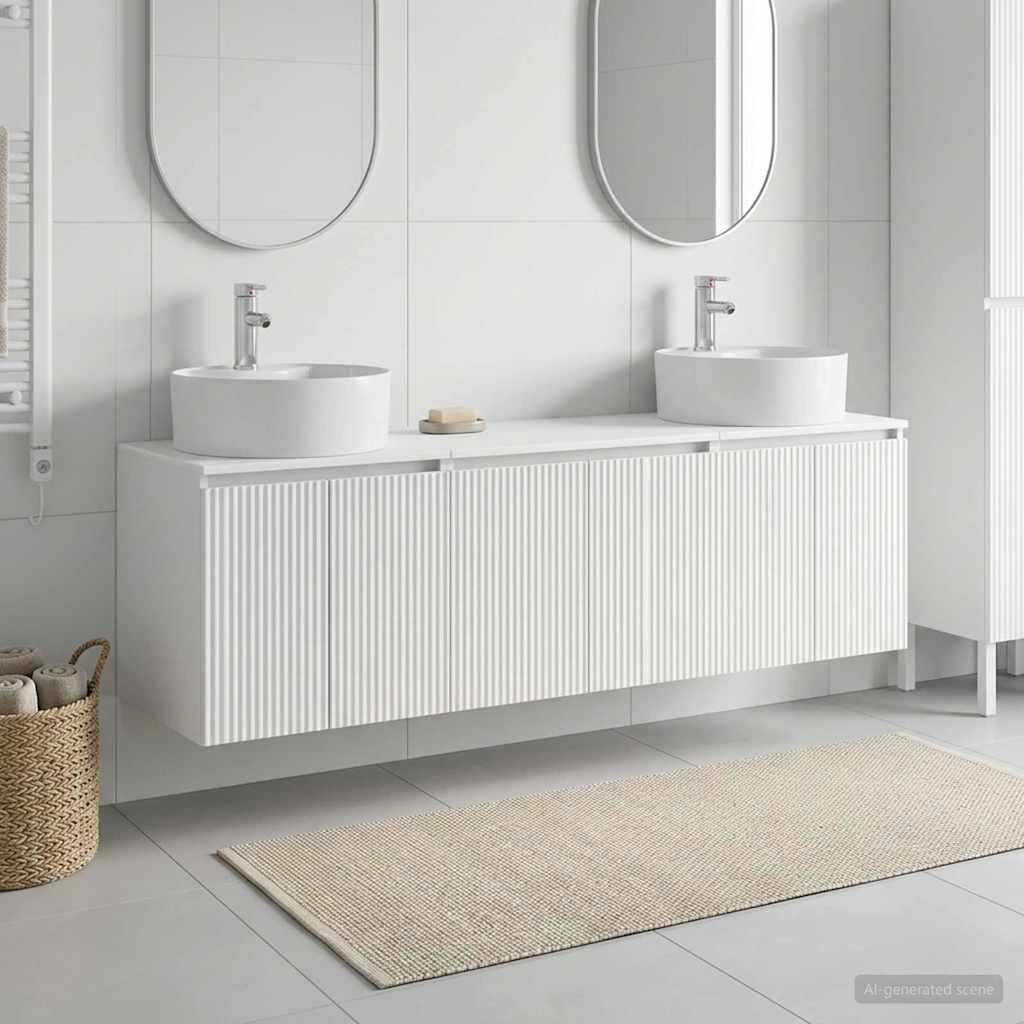 vidaXL Bathroom Cabinet Set 3 pcs White 49.5 x 44.5 x 65 cm