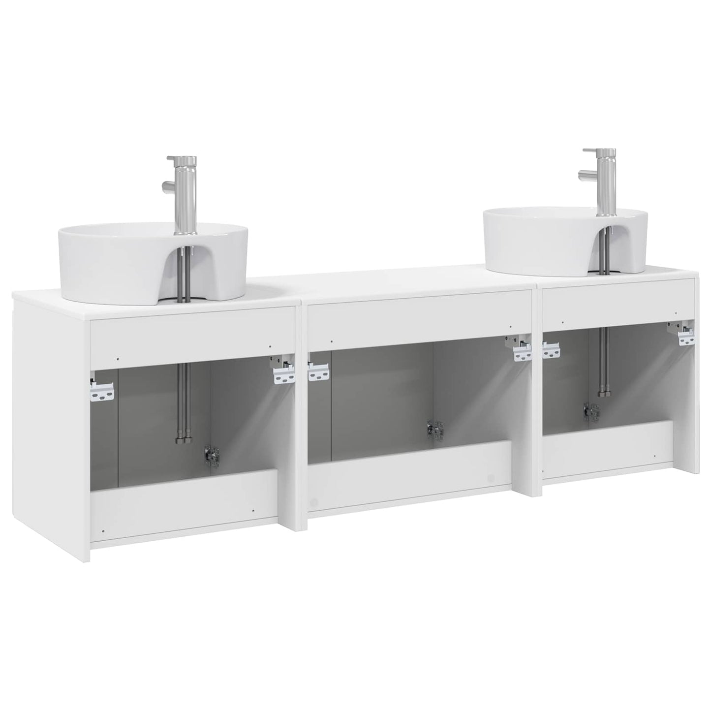 vidaXL Bathroom Cabinet Set 3 pcs White 49.5 x 44.5 x 65 cm
