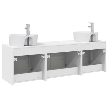 vidaXL Bathroom Cabinet Set 3 pcs White 49.5 x 44.5 x 65 cm