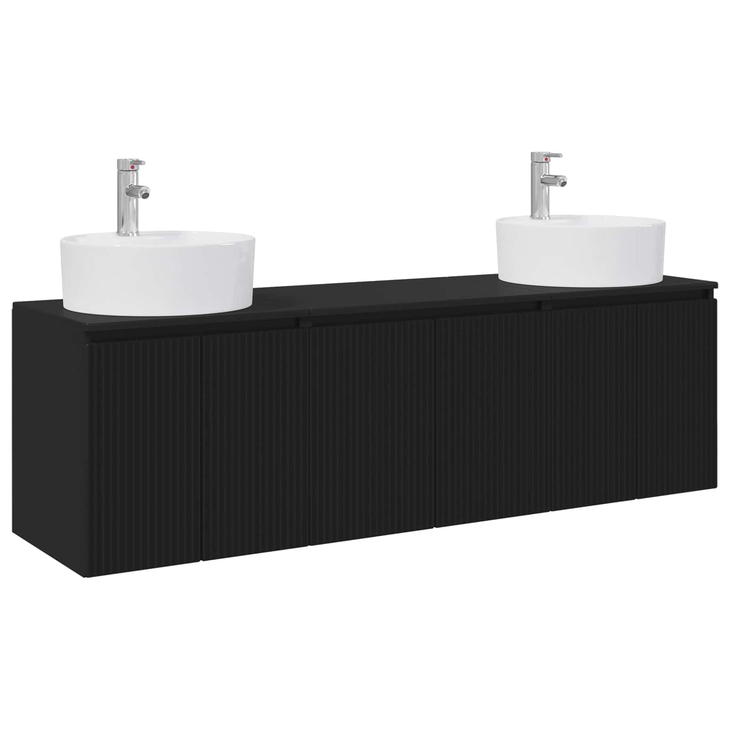 vidaXL Bathroom Cabinet Set 3 pcs Black 49.5 x 44.5 x 65 cm