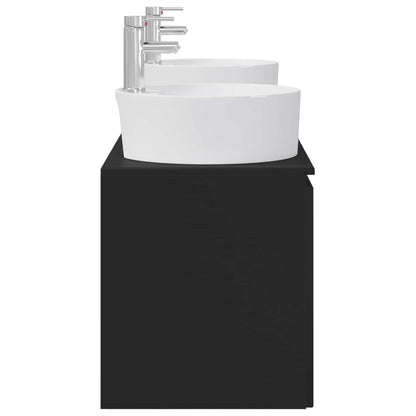vidaXL Bathroom Cabinet Set 3 pcs Black 49.5 x 44.5 x 65 cm